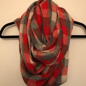 Orange and grey infinity scarf